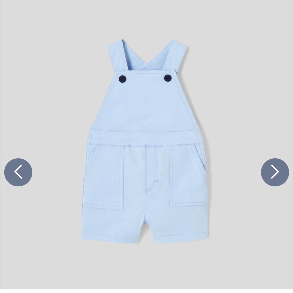 Jacadi Light Blue Baby Boy Overalls 6M